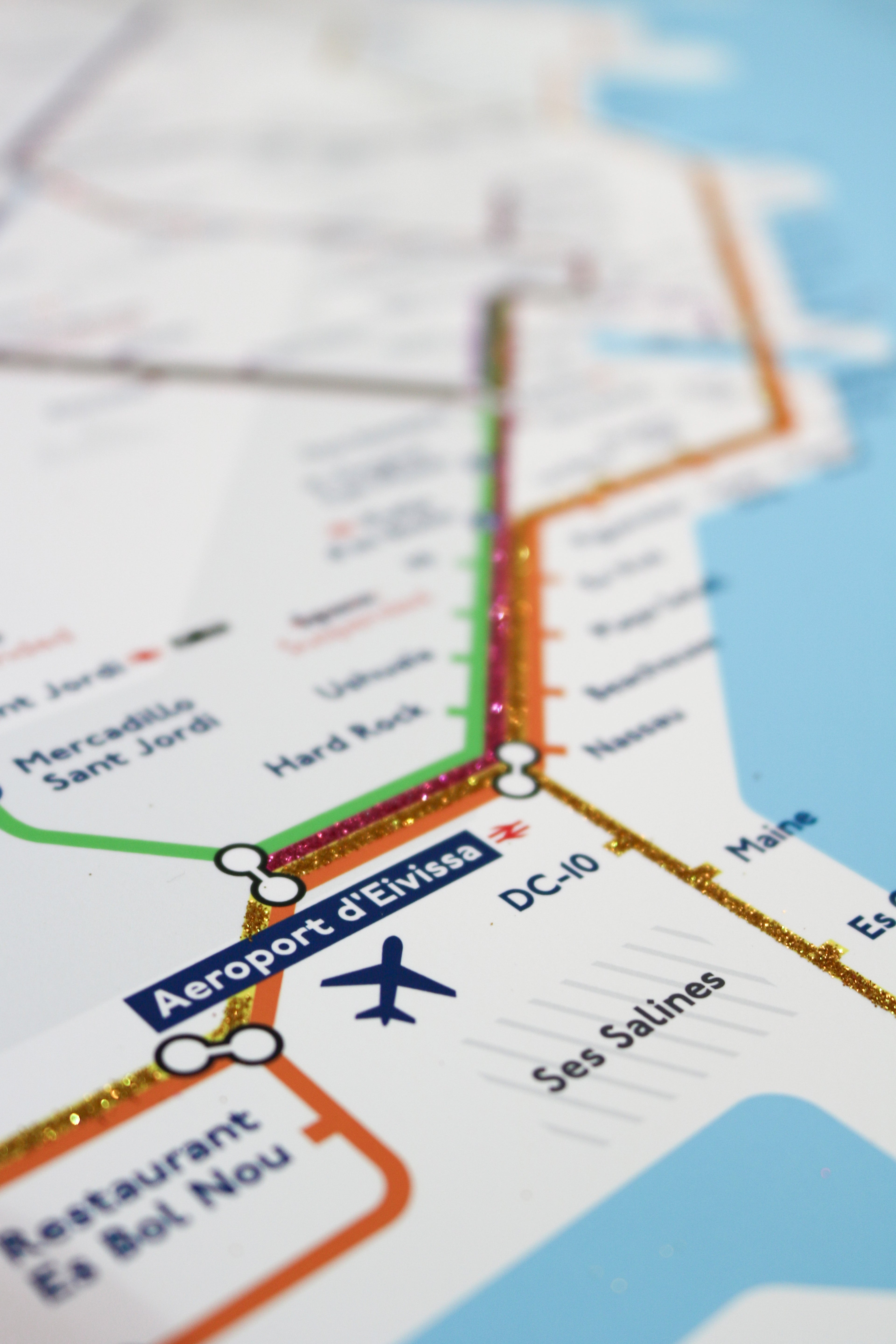 The Ibiza Tube Map (Large, Glitter), 2026